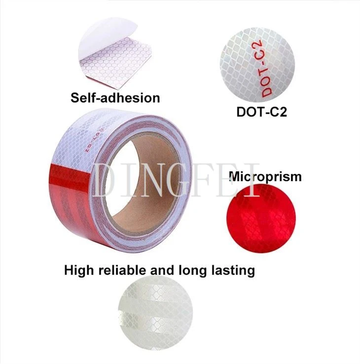 Red And White Reflective Safety Tape