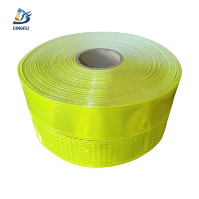 Taśma odblaskowa PVC fluorescencyjna żółta o szerokości 6 cm do odzieży